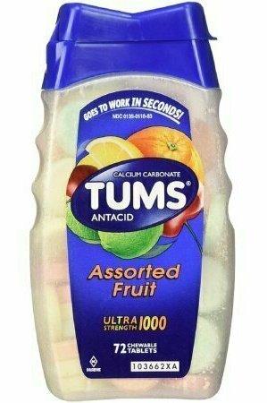TUMS Ultra Strength Antacid/Calcium Chewable Tablets, Assorted Fruit 72 each