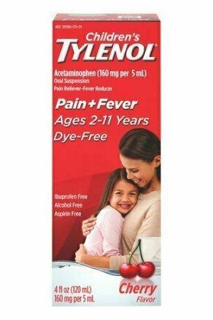 Tylenol Childrens Pain and Fever Reliever Dye-Free Liquid, Cherry Flavor, 4 oz