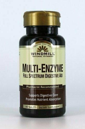 Windmill Multi-Enzyme Full Spectrum Digestive Aid, 60 Tablets
