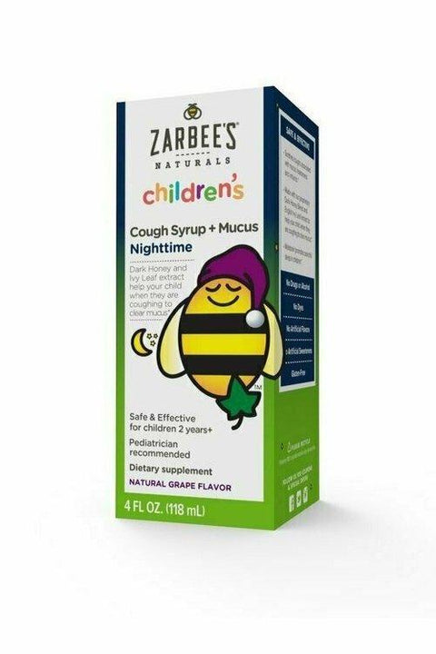 Zarbee's Childrens' Nightime Cough Syrup and Mucus Reducer, Grape Flavor, 4 oz