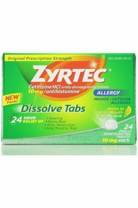 Zyrtec 24 Hour Allergy Dissolve Tablets, Citrus 24 each
