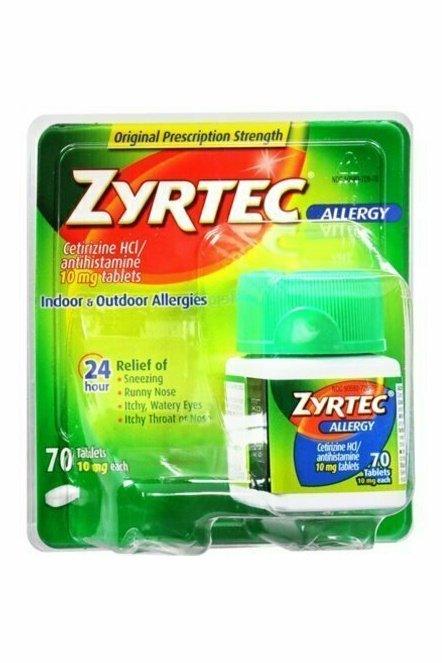 Zyrtec Allergy 10 mg Tablets 70 Tablets